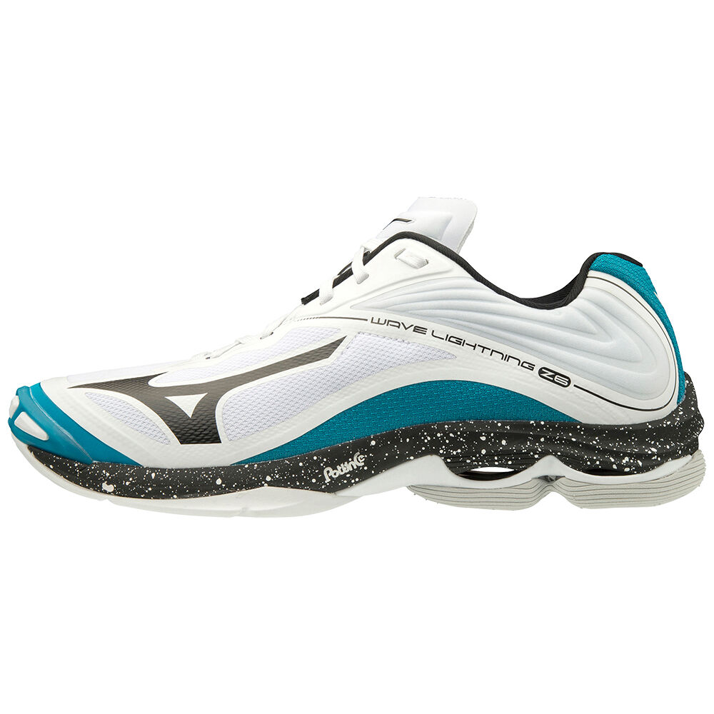 Sapatilhas Voleibol Mizuno Wave Lightning Z6 - Homem - Branco/Pretas/Azuis - ZNTXE9765